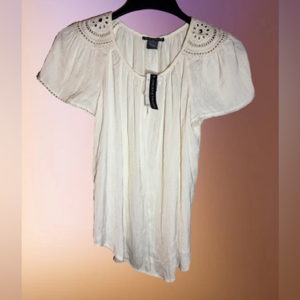 Chelsea & Theodore Embroidered Top NWT